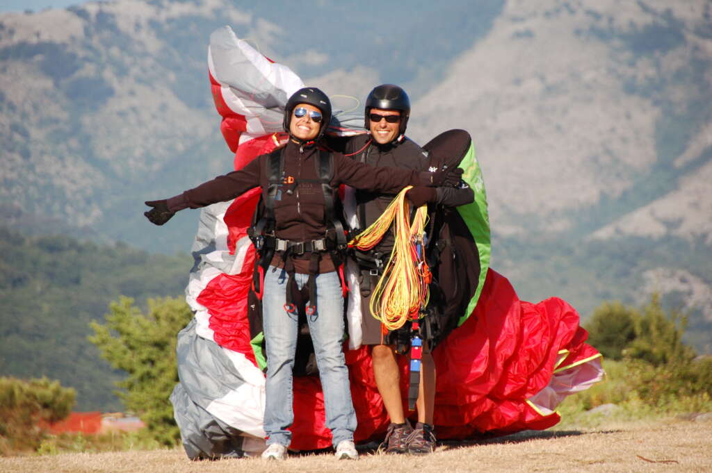 atterraggio in parapendio biposto